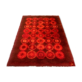 Salewa carpet, Germany. Rya rug modernist retro vintage Scandinavian, red wool 1960/1970 135x200