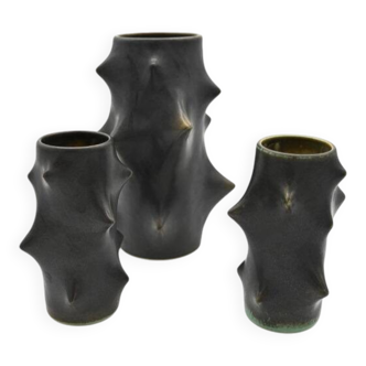Ceramic vases from the 1970s, by Michael Andersen designed by Knud Basse.