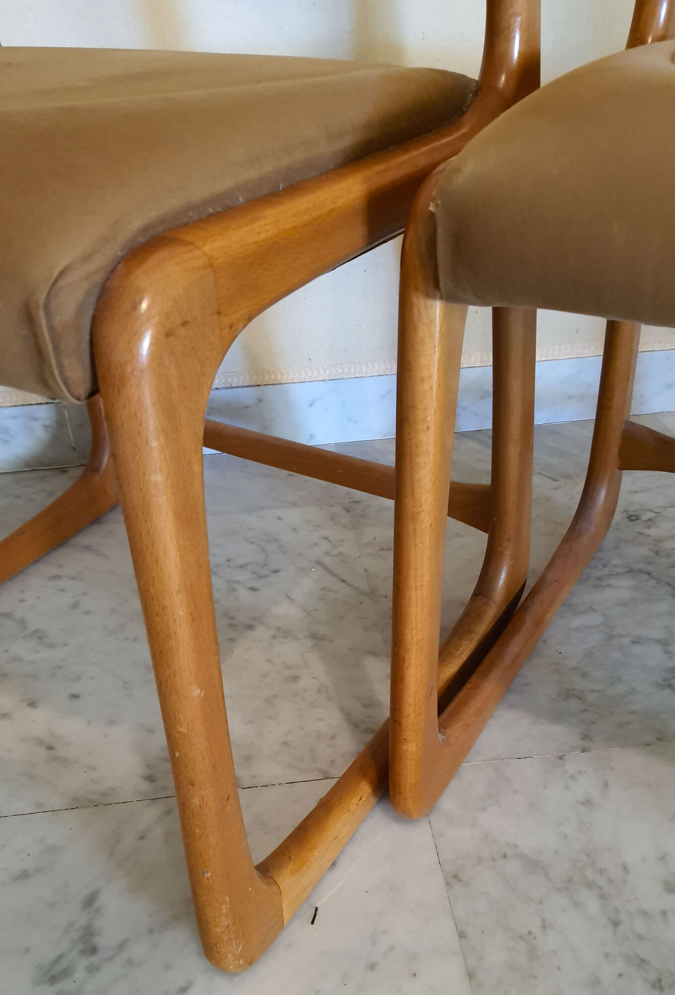 3 chairs Baumann Sled 1960 original fabric