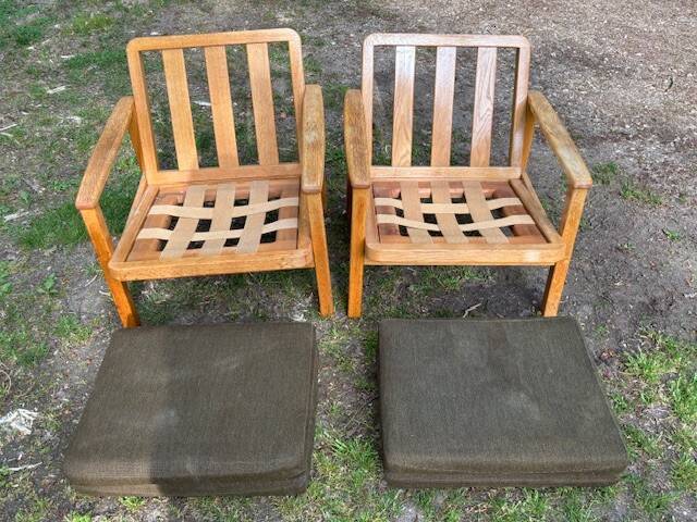 pair of oak armchairs - Sweden 1960s