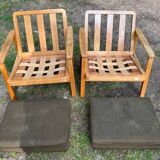pair of oak armchairs - Sweden 1960s