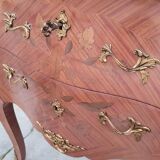 Louis XV Style Commode Stamped in Richly Decorated Rosewood Marquetry