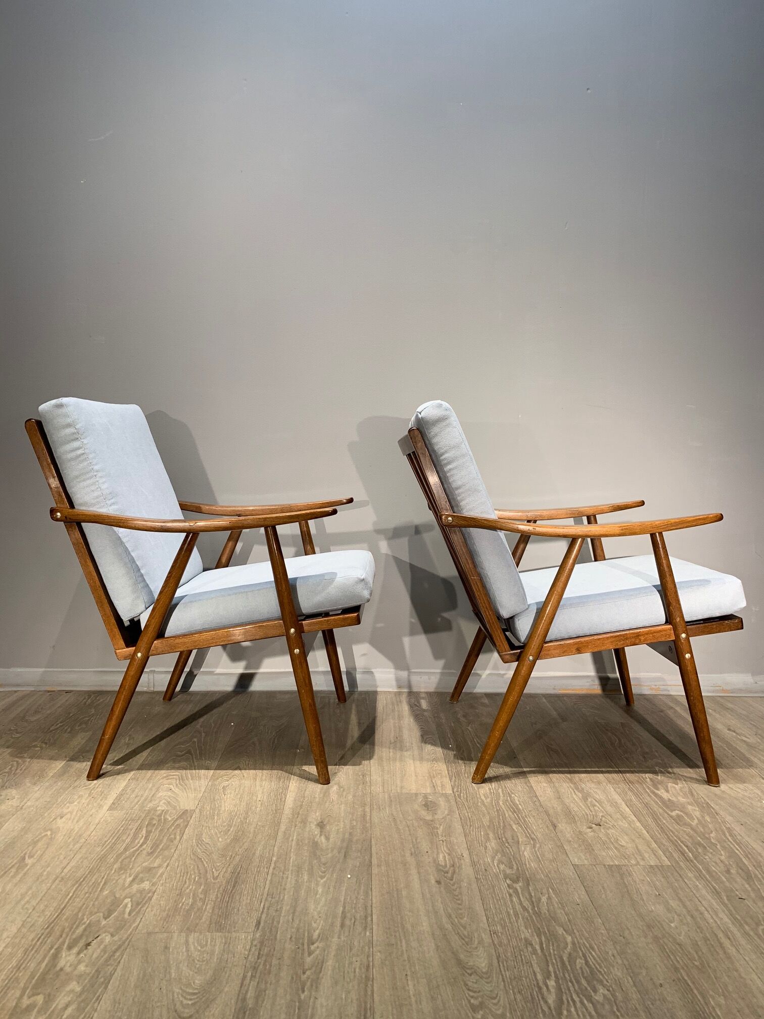 Pair of Thonet armchairs, Czechoslovakia, 1960s