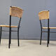 Wicker and metal dining chairs, 1980s - set of 4