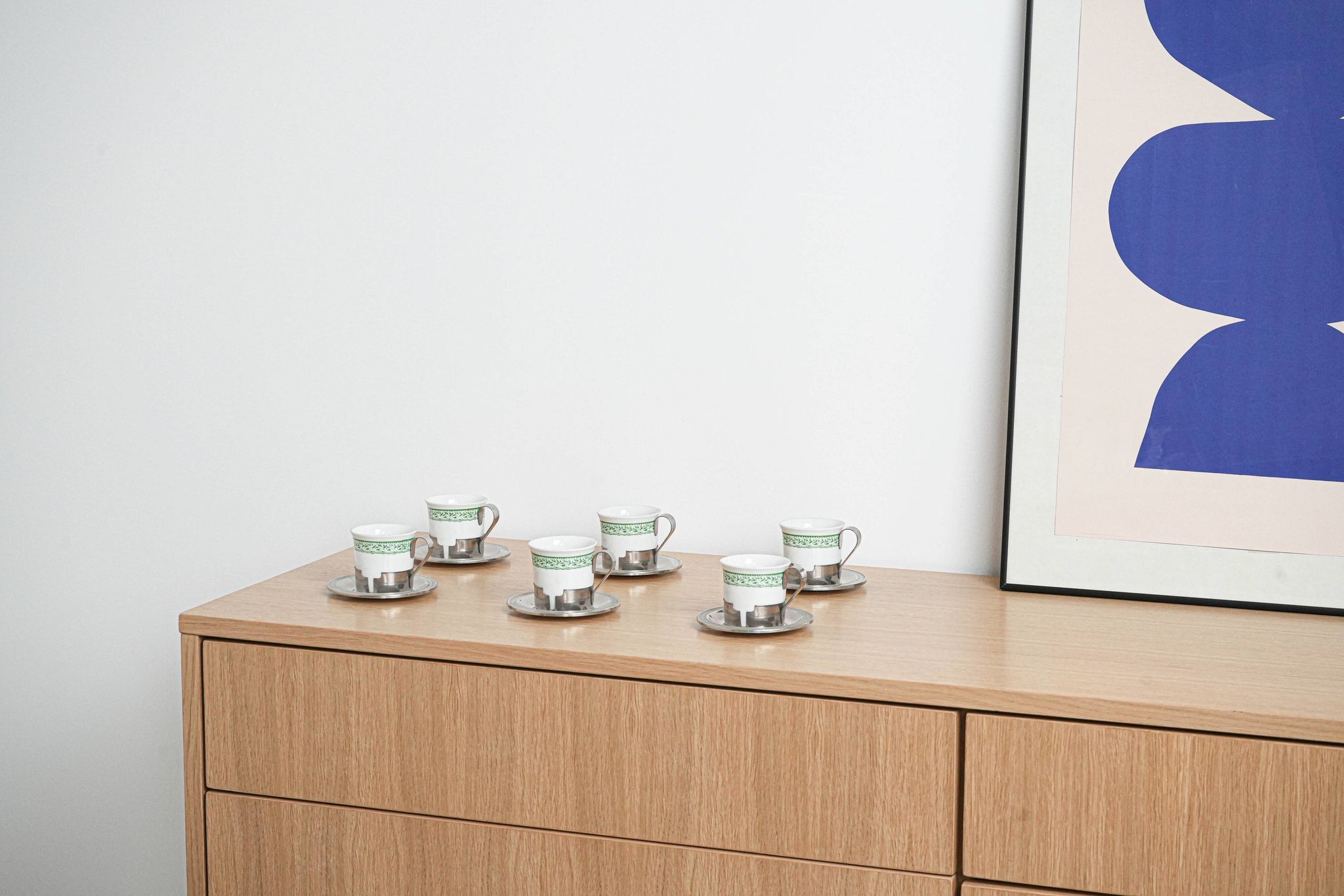 Set of espresso cups, Italian design, 1980s, made in Italy
