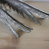Pair of silver metal pheasants