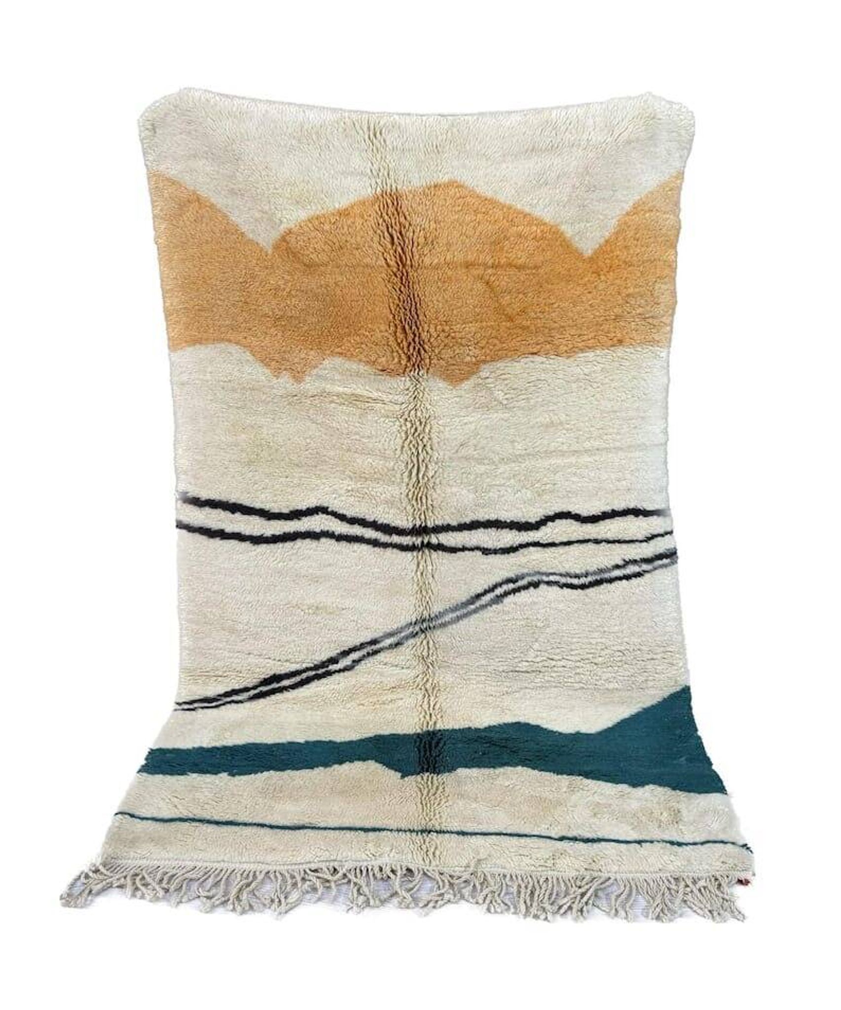 Tapis en laine fait main traditionnelle taille 100 x 200 cm