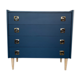 Commode bleu nuit pieds compas