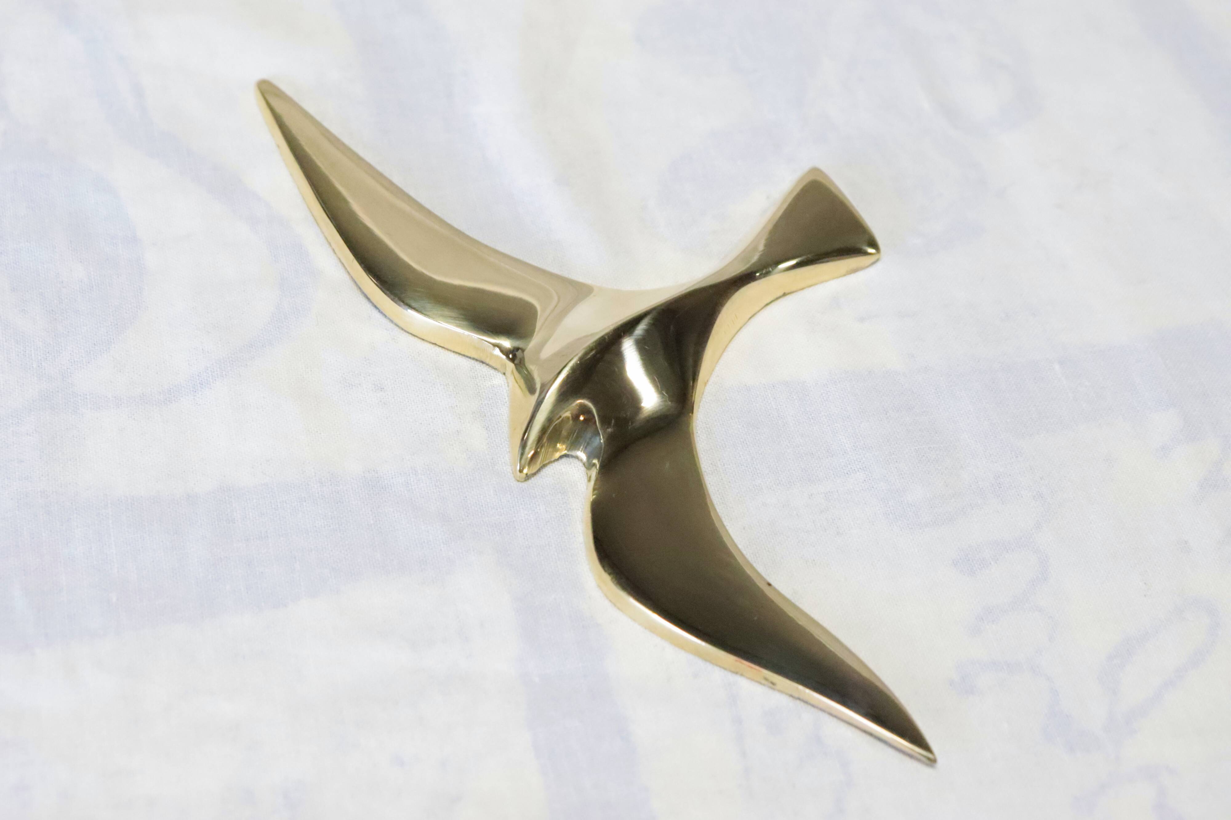 Set of 3 brass gulls birds | 15 - 20 -25 cm