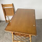 Louis Sognot rattan desk and its chair