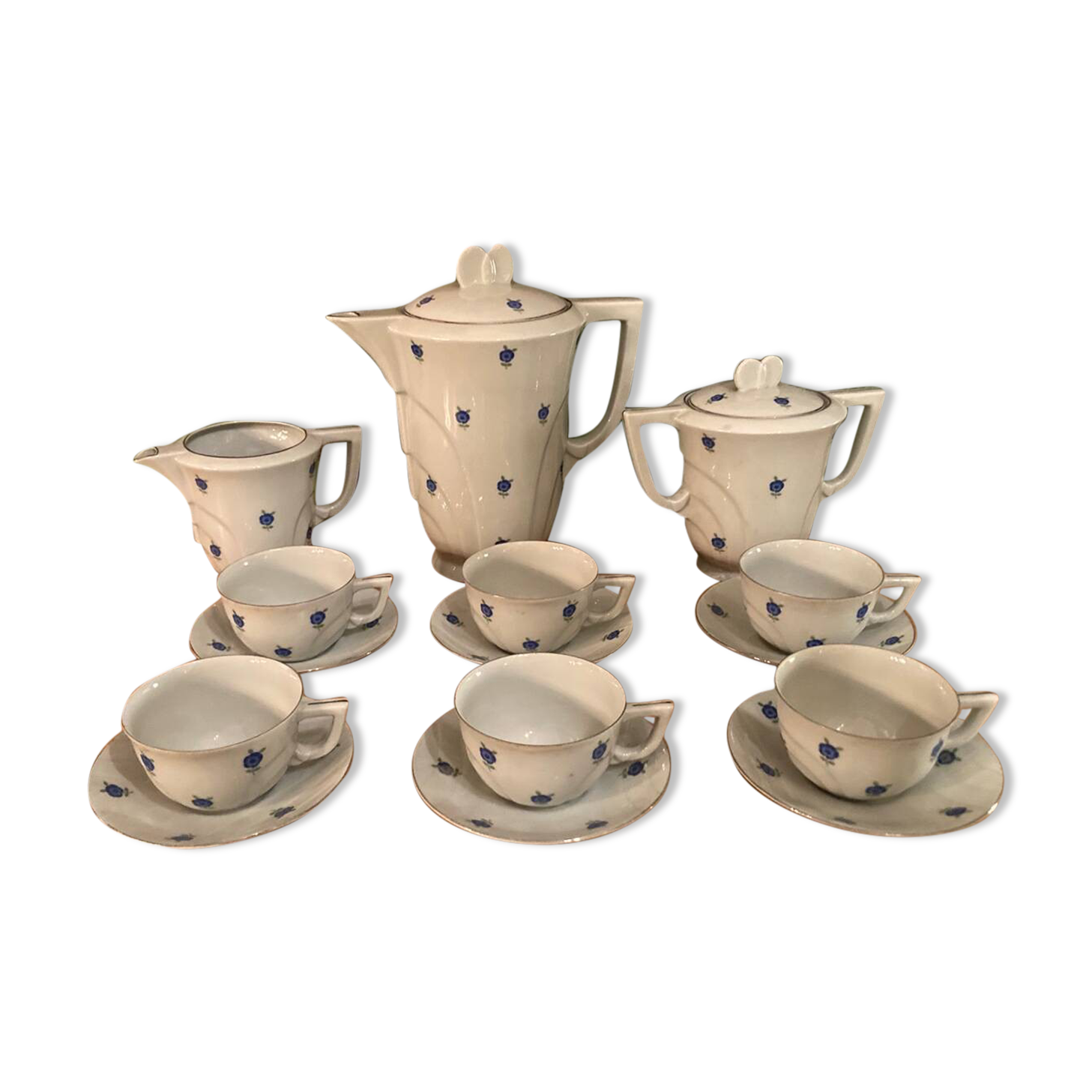 Retro Czechoslovakia Celadon Coffee Service