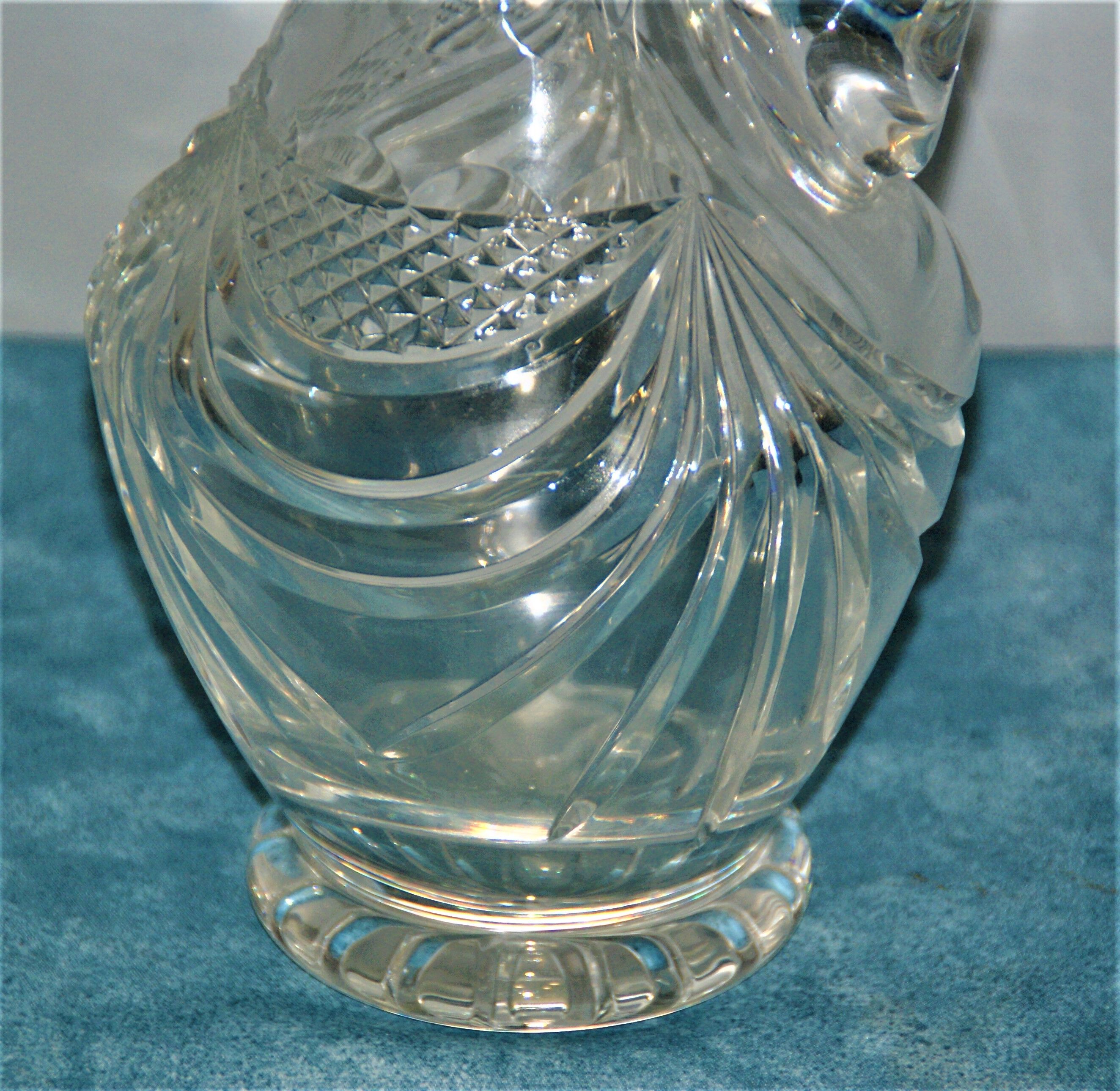Carafe ewer for wine or water crystal cross of lorraine