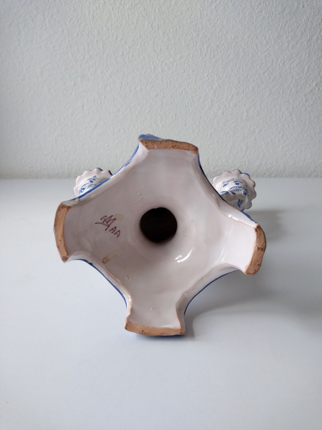 Ceramic chandelier hand-painted with signature