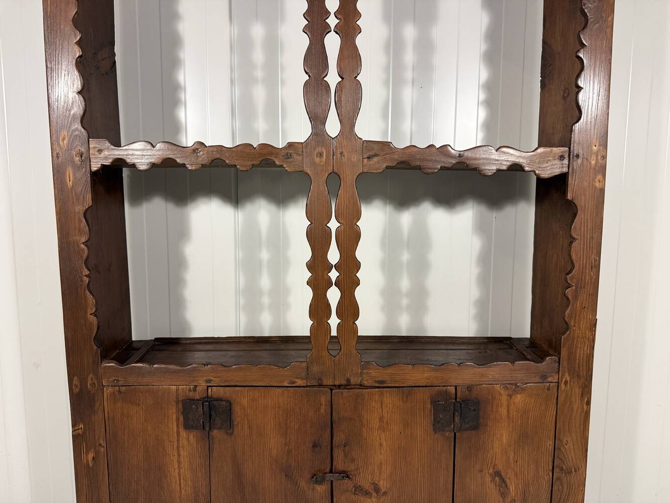 Antique rustic wall unit plate cabinet 1900