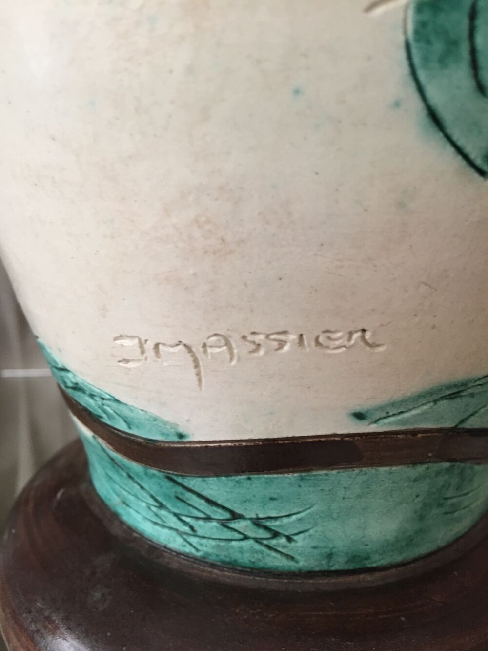 Ceramic vase jerome massier vallauris decor ship