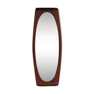 Teak mirror by Campo e Graffi for Home Italy 1950s 46x120cm