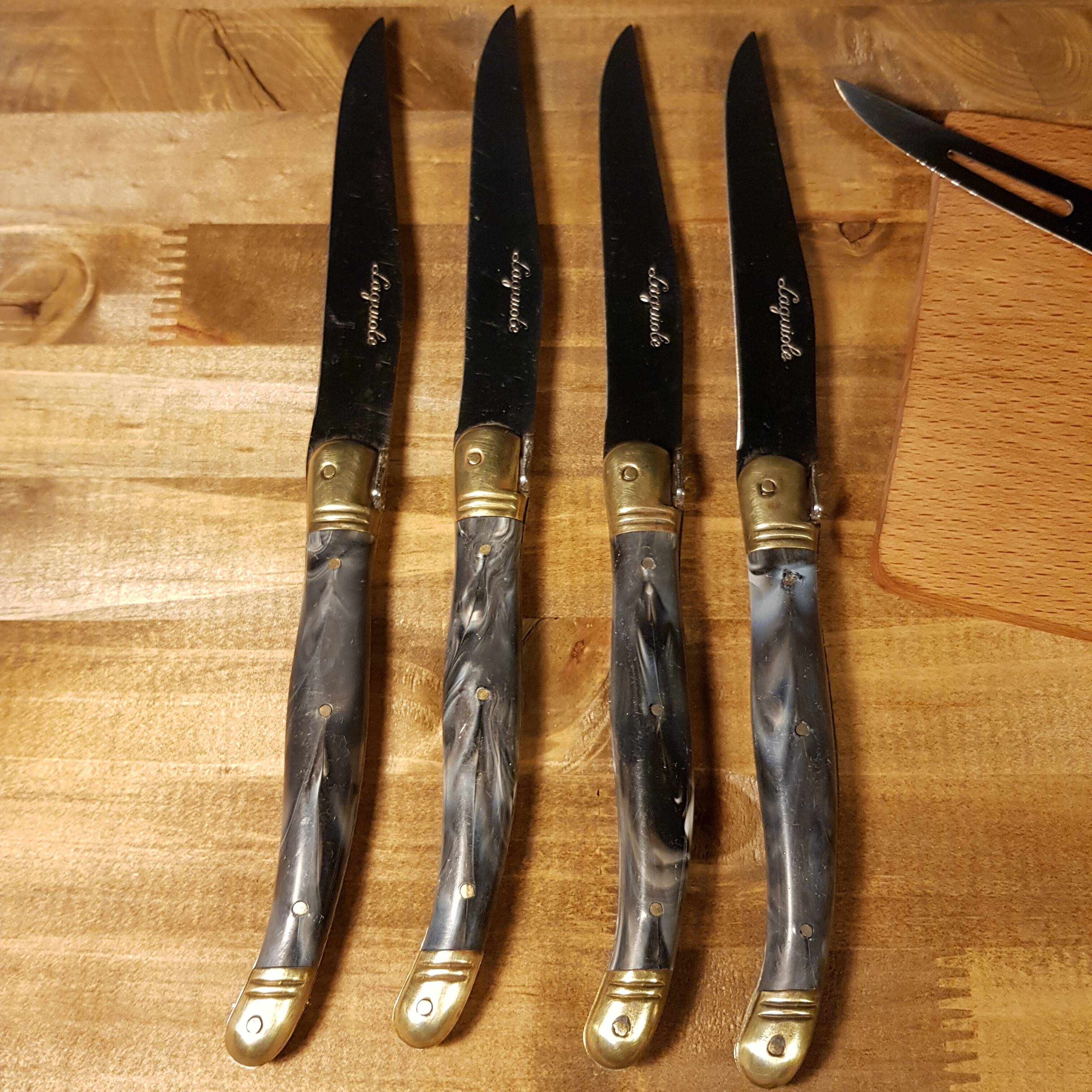 4 Laguiole table knives and large knife