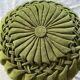 Coussin rond plissé tissu ancien