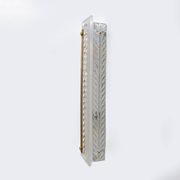Pair of Art Deco Style Brass and Textured Murano Glass Sconces