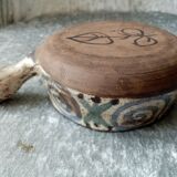 Old ceramic poelon years 50-60 gustave reynaud , le mulberier