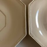 Set of 4 octagonal pearl plates Creil & Montereau 19th