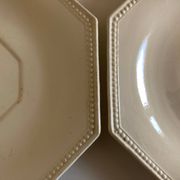 Set de 4 assiettes octogonales perles Creil & Montereau 19e