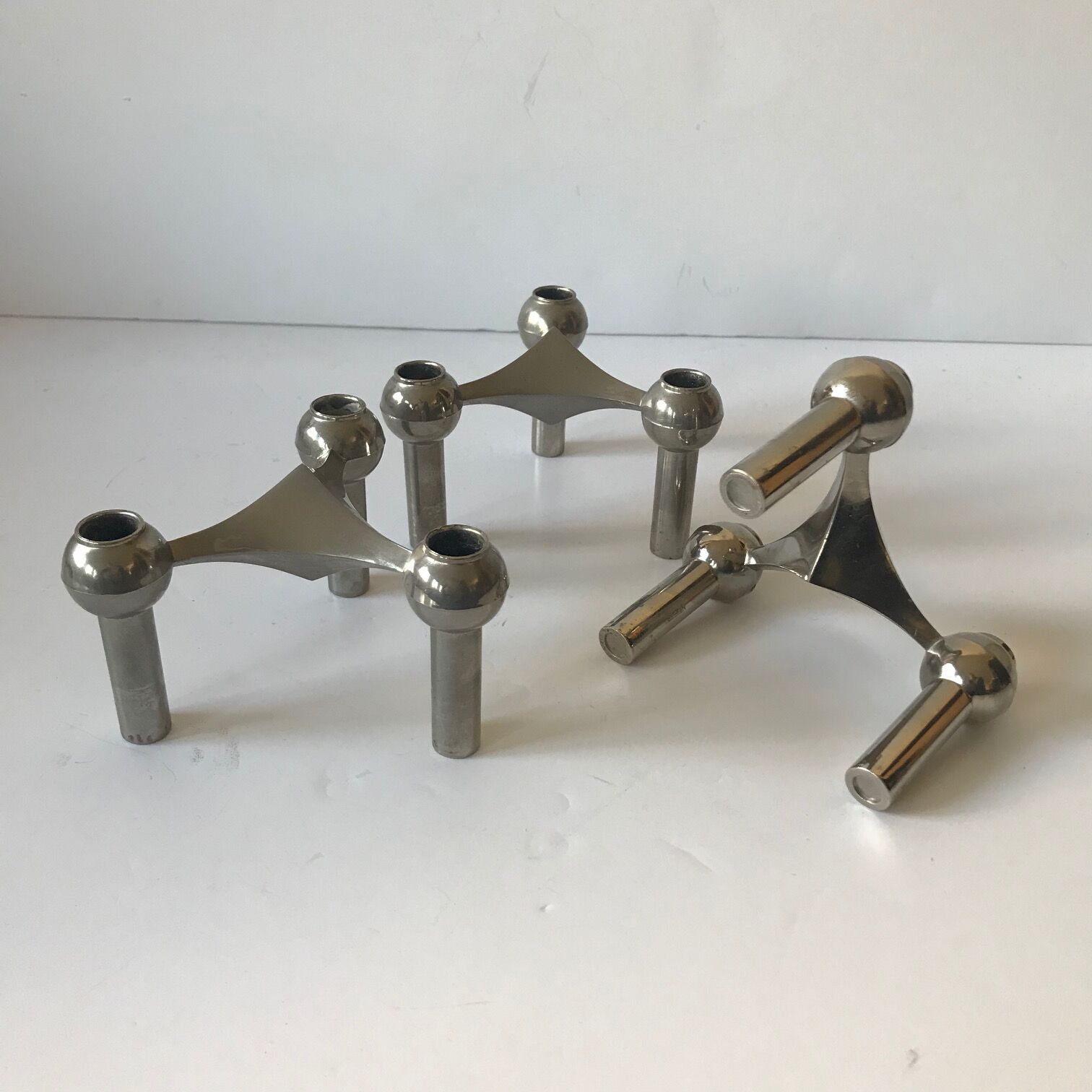 Set of 3 scandinavian candlesticks Nagel