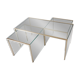 3 nesting coffee tables in glass and gilded metal, 1950-1970