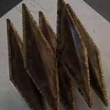 Brutalist wall lamp in brass by Svend Aage Holm Sørensen, 1960s.