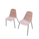 Paire de chaises de salle à manger/empilables en rotin et métal Legler, Suisse, années 1960