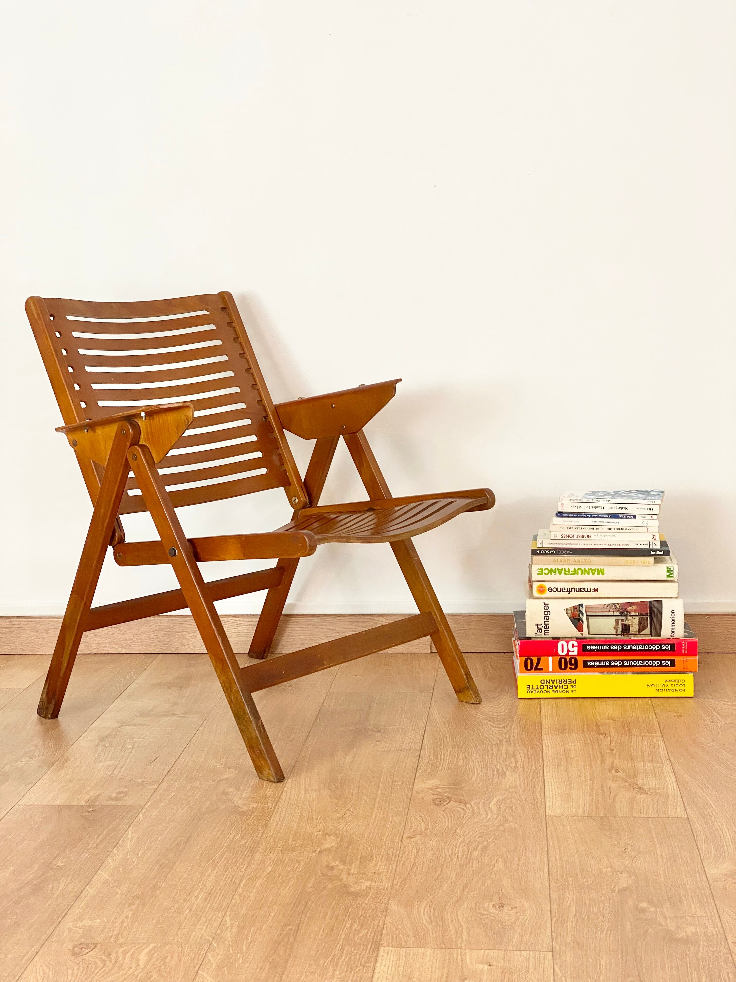 Fauteuil vintage pliant Rex Niko Kralj style scandinave