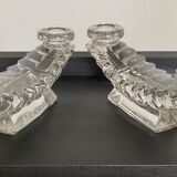 Pair of Art Deco glass chandeliers