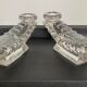 Paire de chandeliers art deco en verre