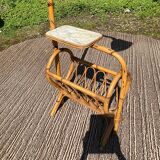 Louis Sognot floor lamp from the 50s in rattan