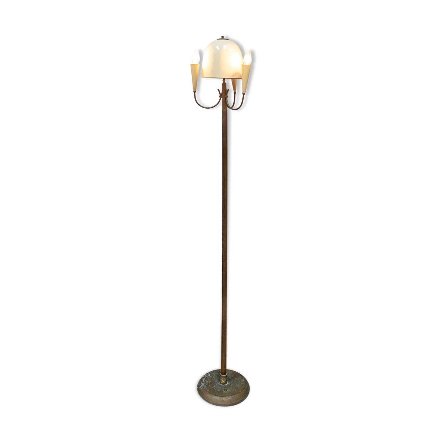 Floor lamp in brass and lacquered aluminum Italia Anni '50