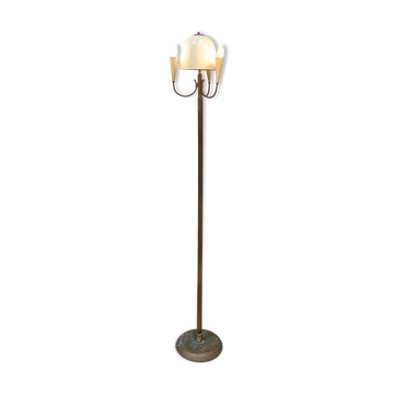 Floor lamp in brass and lacquered aluminum Italia Anni '50