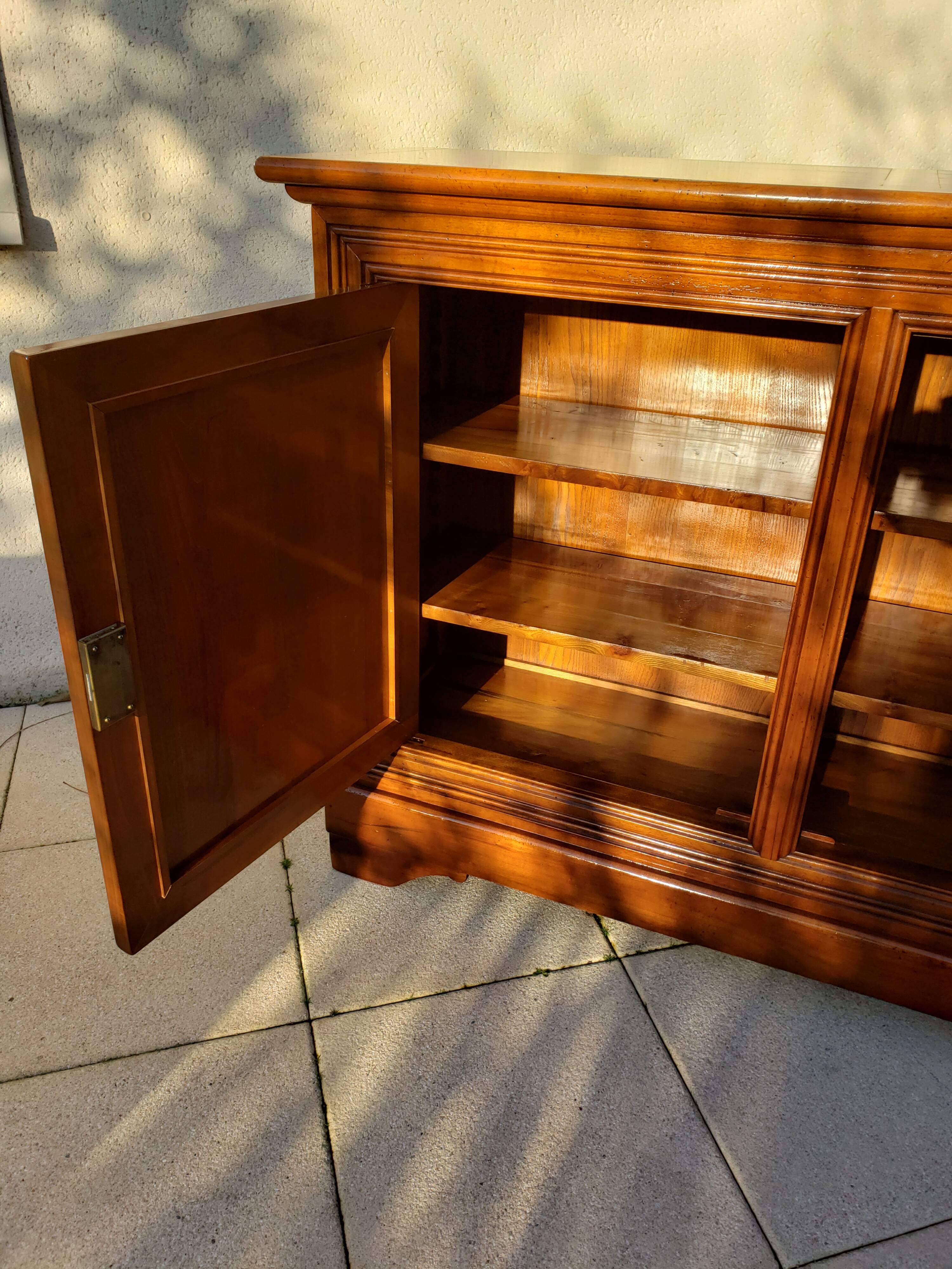 Louis Philippe low sideboard in cherry wood