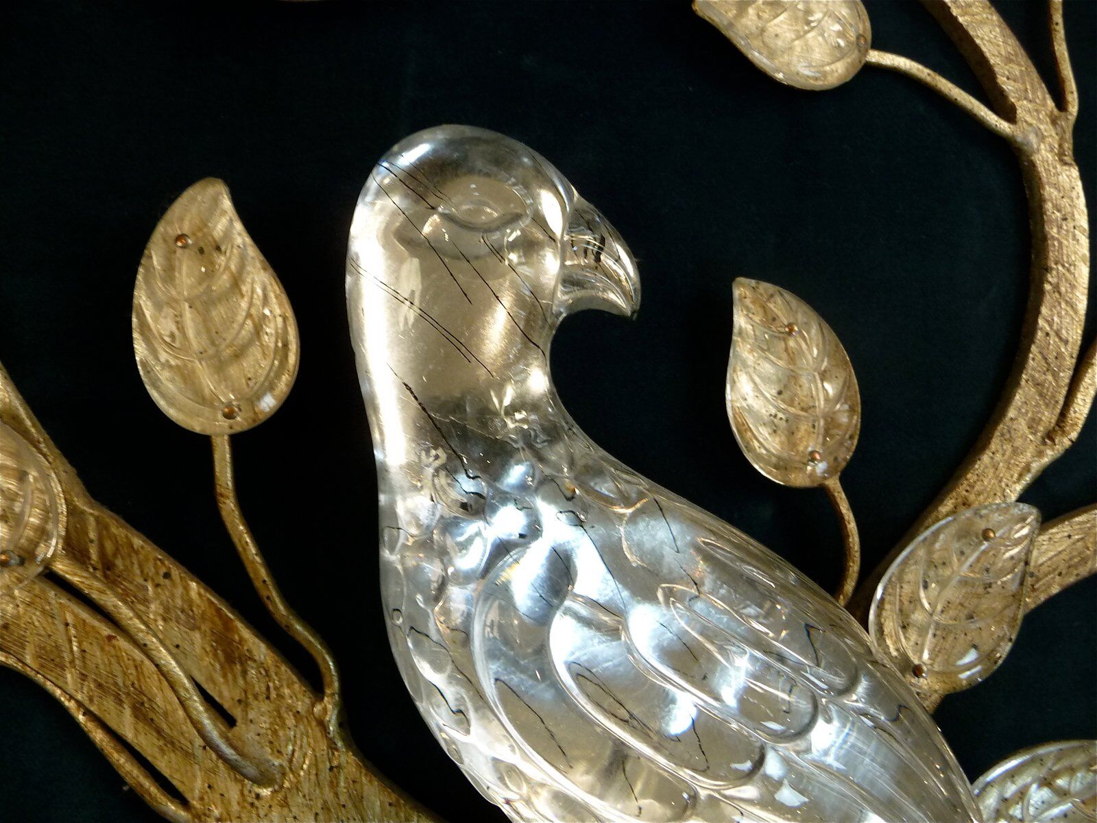 Large Italian gilt metal and crystal glass sconces from Banci Firenze, 1960s, set of 2