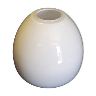 Spare part: White opaline globe - Drop shape - openwork. seventies