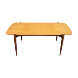 Table basse scandinave des années 1950 en teck et érable