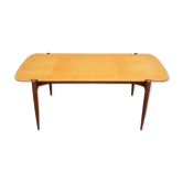 Table basse scandinave des années 1950 en teck et érable