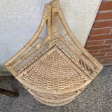 Vintage rattan corner shelf