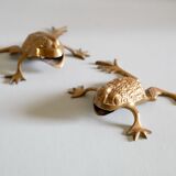 Frog brass paperweight, vintage