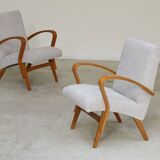 Pair of restored armchairs in large bouclette by Frantisek Jirak for Tatra 1960