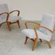 Pair of restored armchairs in large bouclette by Frantisek Jirak for Tatra 1960