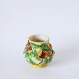 Tea service consisting of a teapot, a milk jug and a numbered hazelnut slip sugar bowl