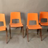Suite de 4 chaises vintage stamp