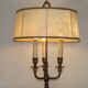 French Empire Style 3 Light Boulotte Table Lamp with Lion Feet and Shade