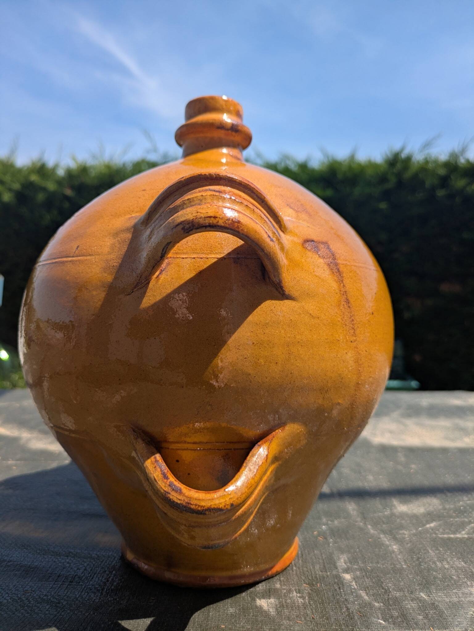 Olive oil cruet.
