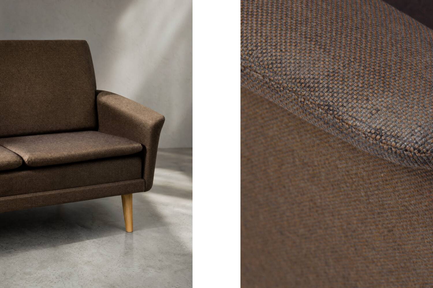 Mid-Century Danish Brown 3-Seater Sofa by Folke Ohlsson for Fritz Hansen